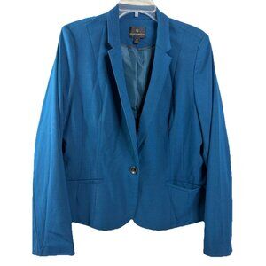 Worthington XL Blue Single Button Work Blazer Lined Poly/Rayon/Spandex GUC